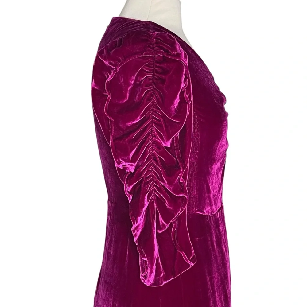 Rebecca Taylor 6 velvet dress fuchsia - Picture 6 of 9